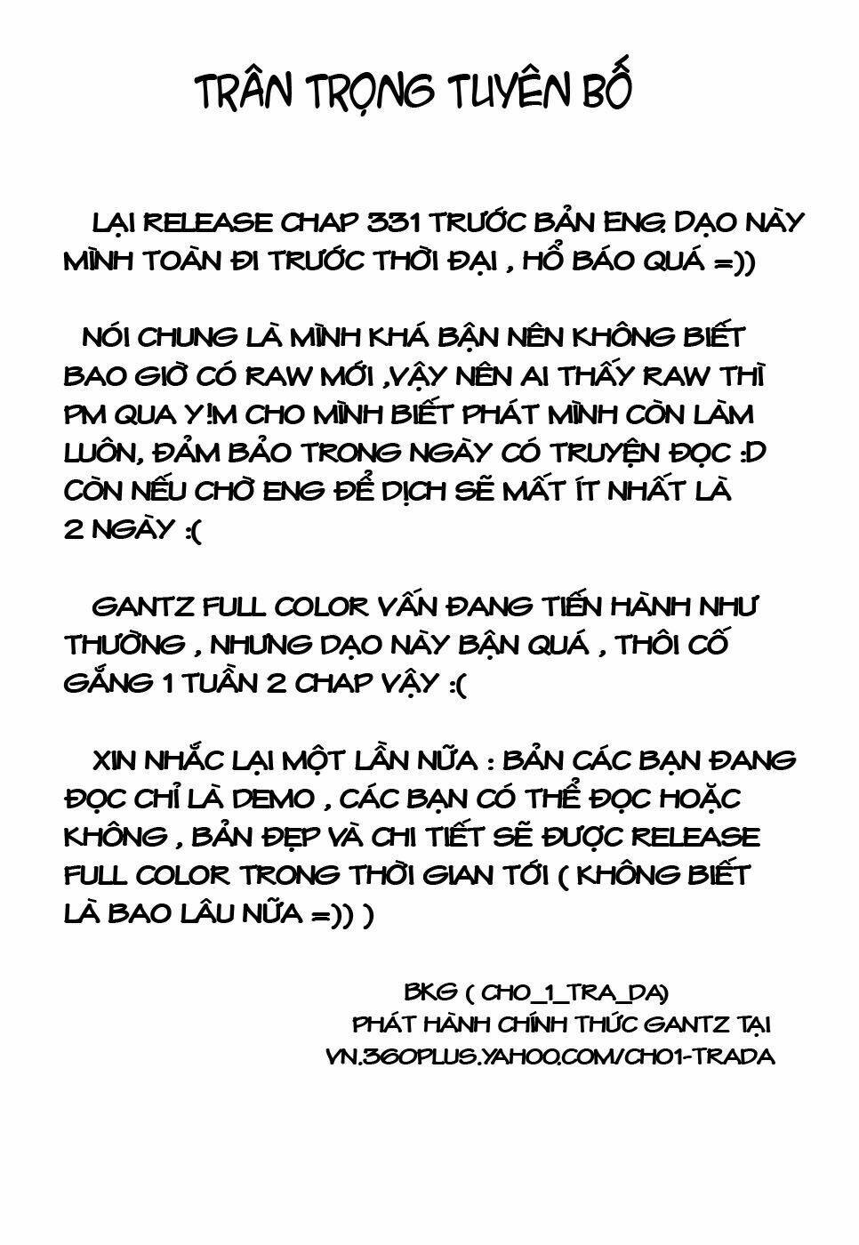 Gantz Tập 331 trang 1
